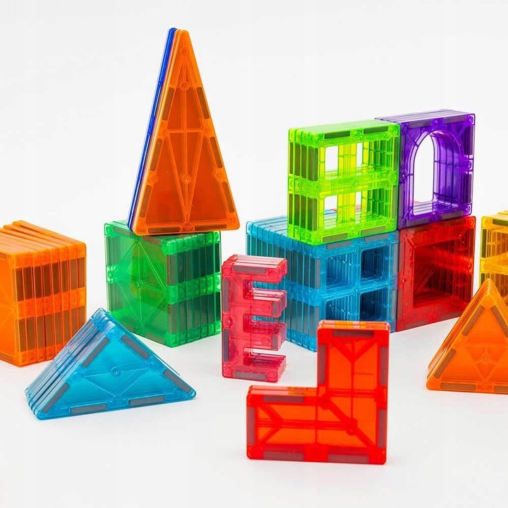 Klocki konstrukcyjne EDUKACYJNE 3D kulki rurki dla dzieci 108el MAGNETYCZNE