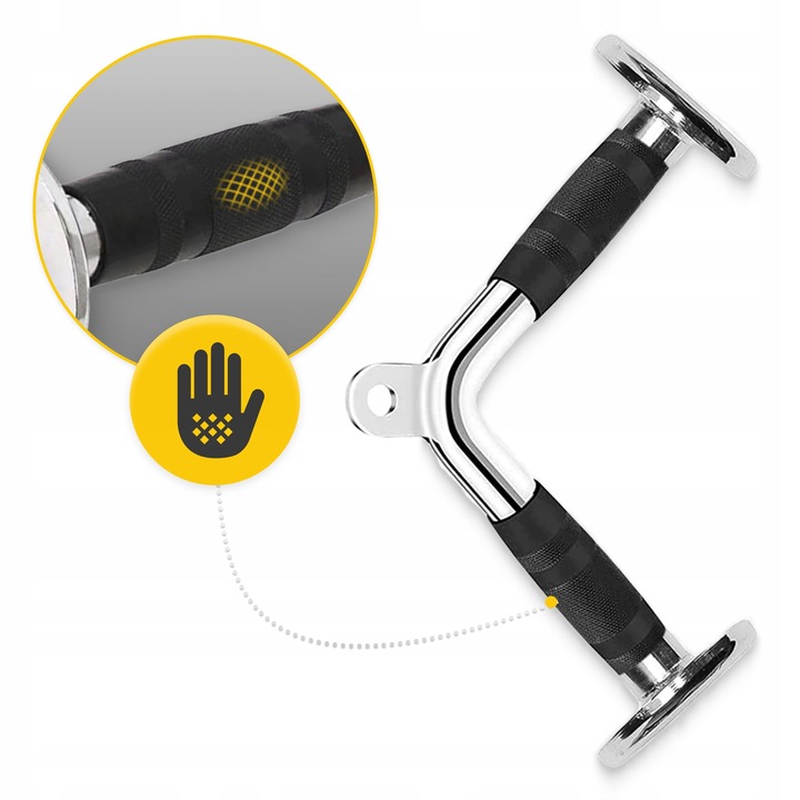 UCHWYT DO WYCIĄGU ATLASU ĆWICZEŃ GRYF V-BAR TRICEPS BICEPS TRÓJKĄT PODWÓJNY