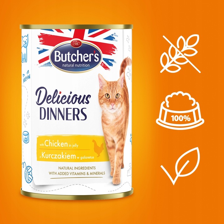 Butcher's mokra karma dla kota Delicious Dinners 40x400g mix