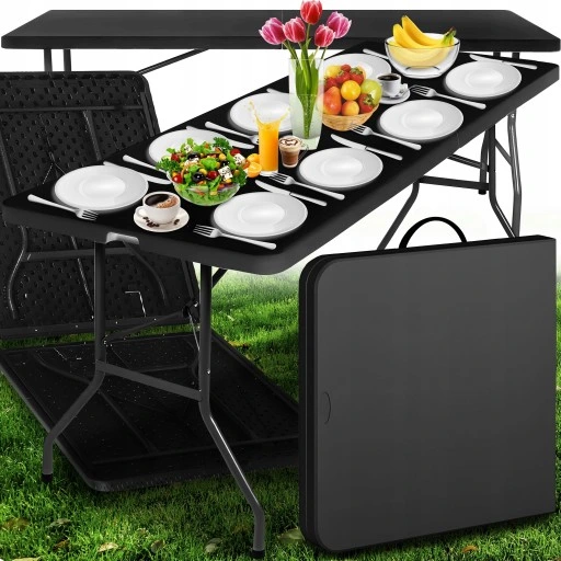 STÓŁ ROZKŁADANY OGRODOWY CATERINGOWY SKŁADANY WALIZKA GRATIS + 2 ŁAWKI