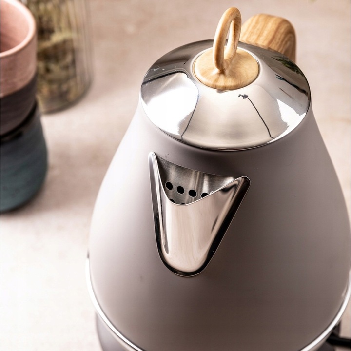 Czajnik elektryczny Bezprzewodowy OBROTOWY 1,7 L Stalowy KLAUSBERG BEŻOWY