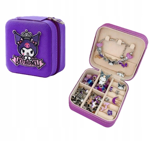 ZESTAW KUROMI DO ROBIENIA BRANSOLETEK NASZYJNIKÓW CHARMS HELLO KITTY