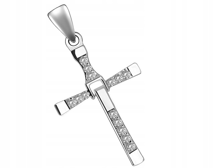 KRZYŻ KRZYŻYK VIN DIESEL TORETTO FAST SREBRO925 ZAWIESZKA SZYBCY I WŚCIEKLI