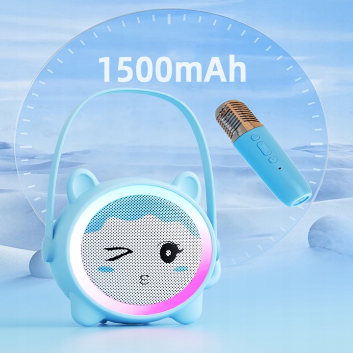 Bezprzewodowy Zestaw Karaoke Głośnik Bluetooth + 2 Mikrofony dla Dzieci RGB