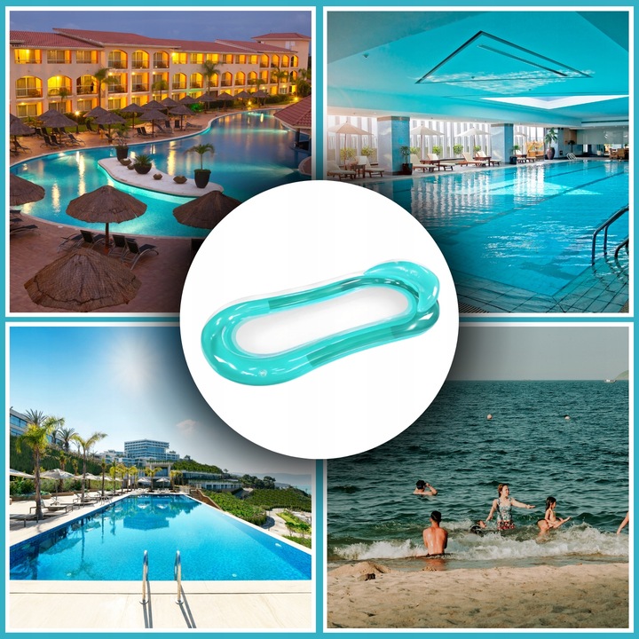 MATERAC DMUCHANY Z SIATKĄ DO PŁYWANIA LEŻAK PLAŻOWY HAMAK WODNY NA BASEN