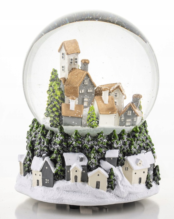kula śnieżna z pozytywką miasto świąteczne 15 cm dekoracja zimowa PREZENT