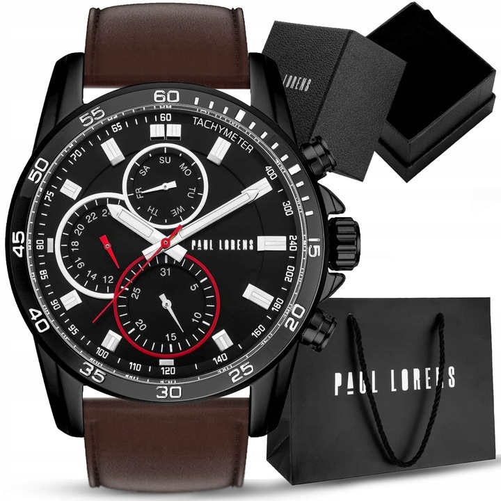 Zegarek męski Paul Lorens MATIAS datownik zestaw PUDEŁKO + TOREBKA