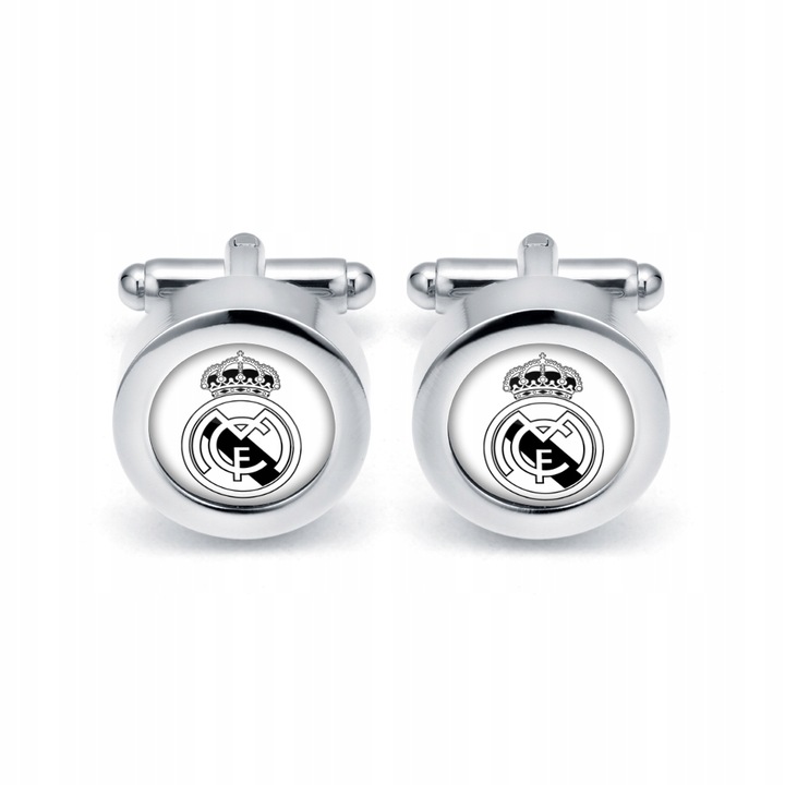 Eleganckie spinki do mankietów REAL MADRYT piłka