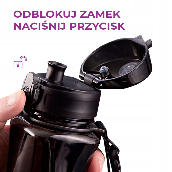 BUTELKA NA WODĘ SPORTOWA 550ML SHAKER DO BIAŁKA DO ODŻYWEK TRITAN FIOLETOWY
