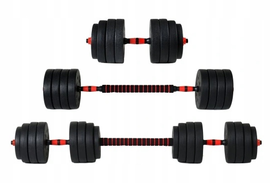 Hantle regulowane MEGA zestaw 3w1 bitumiczne z funkcją sztangi 2x 15 kg