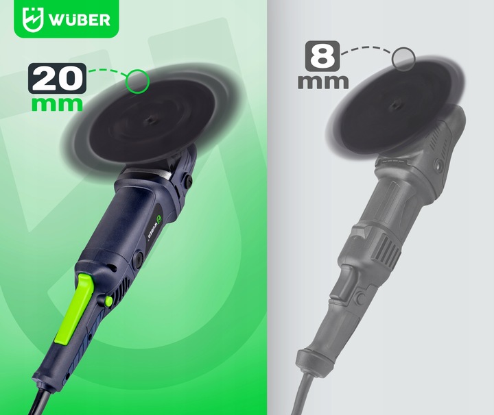 POLERKA SAMOCHODOWA 1500W MIMOŚRODOWA Z REGULACJĄ OSCYLACYJNA + GĄBKI +PADY