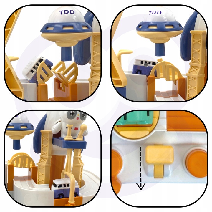 INTERAKTYWNY TOR PRZESZKÓD SAMOCHODOWY AUTKA PRZYGODA PANDY GRA WOOPIE