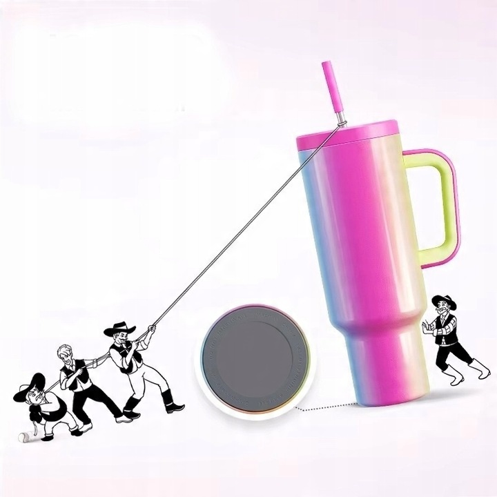 Kubek Termiczny TERMOS Dla Kobiet Na Kawę Herbatę Ze Słomką Duży 1,1L 07F