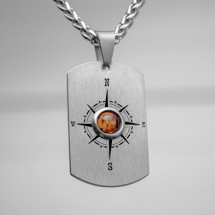 Nieśmiertelnik Tytanowy Naszyjnik Męski z GRAWEREM + ŁAŃCUSZEK i OPAKOWANIE