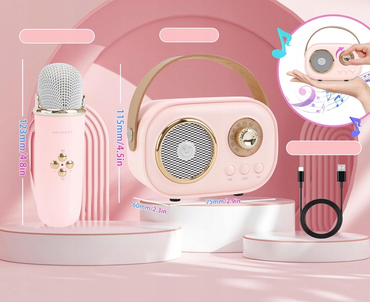 MIKROFON BEZPRZEWODOWY KARAOKE GŁOŚNIK BLUETOOTH C20 PLUS + 2 MIKROFON