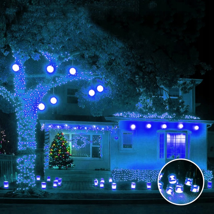 LAMPKI CHOINKOWE 300 LED ZEW/WEW Światełka Świąteczne ZIMNE choinka