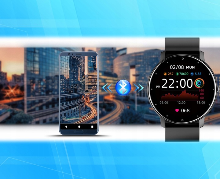 Zegarek Smartwatch Męski POLSKIE MENU PULS SMS FB 220mAh BT5.0 1,28" IPS