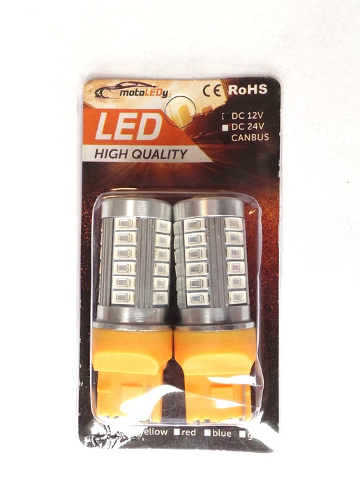 LED 7440 pomarańczowa 12-24V W21W canbus 1000lm