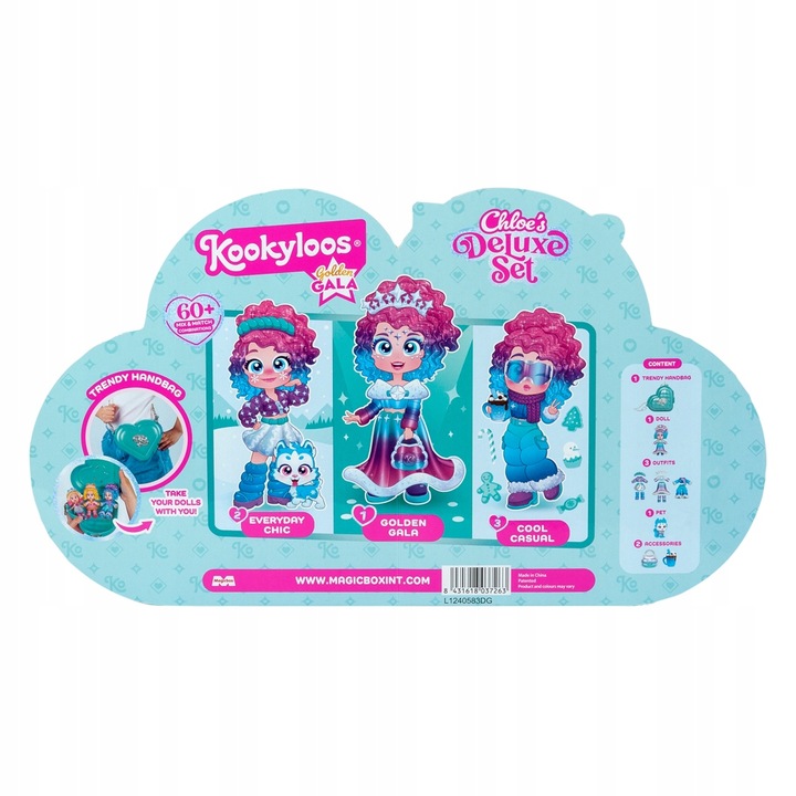 KOOKYLOOS GOLDEN GALA CHLOE'S DELUXE SET LALKA LALECZKA TOREBKA PREZENT