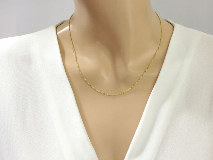 Łańcuszek 925 srebrny pozłacany elegancki modny prezent ankier 1.2mm r45