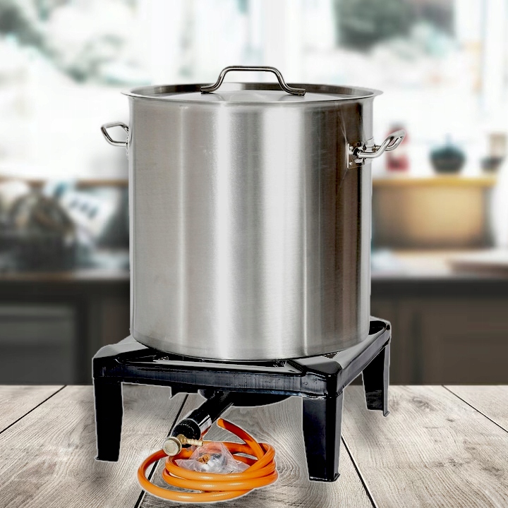 ŻELIWNY TABORET GAZOWY PALNIK ZESTAW REDUKTOR WĄŻ SOLIDNY TRWAŁY