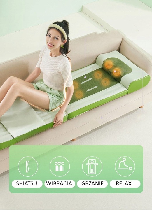 Materac masujący mata masująca Shiatsu grzanie pas podczerwień Gateway