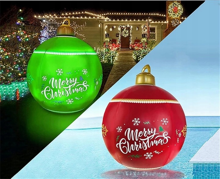 ŚWIECĄCA DMUCHANA BOMBKA do DOMU OGRODU 60cm 16xPROGRAM ŚWIĘTA PREZENT