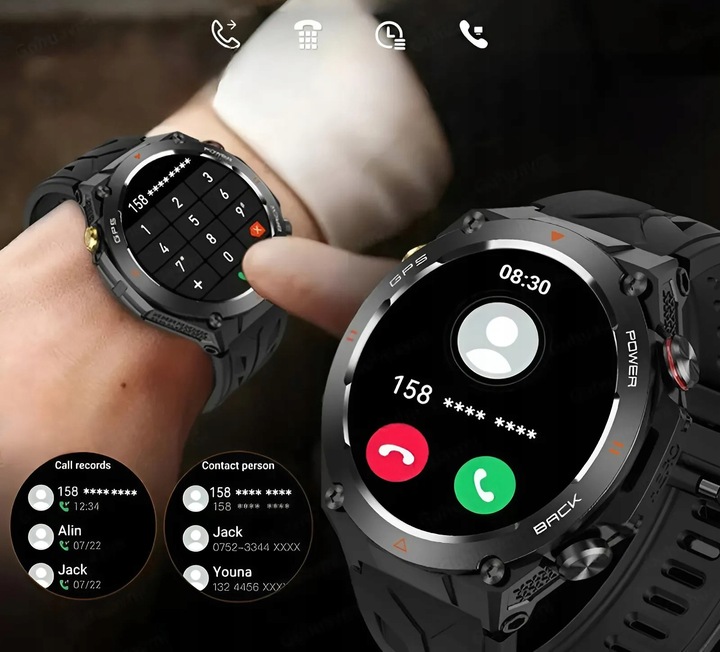 SMARTWATCH Zegarek GPS BAROMETR KOMPAS CIŚNIENIOMIERZ ROZMOWY