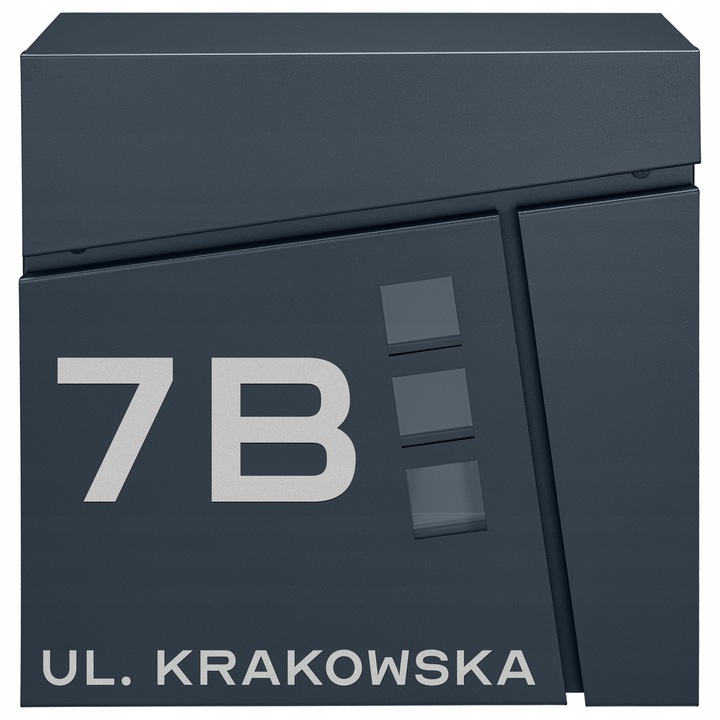 SKRZYNKA POCZTOWA NA LISTY POCZTĘ GAZETY TUBA WIZJER ANTRACYT + NAPIS ADRES