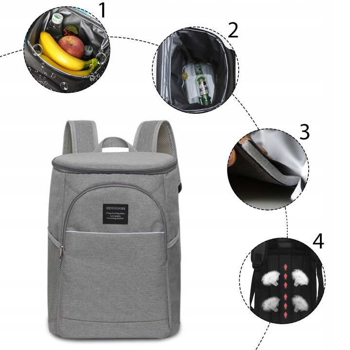 PLECAK TERMICZNY TERMOIZOLACYJNY TURYSTYCZNY TORBA PODRÓŻNA LODÓWKA PLAŻOWA