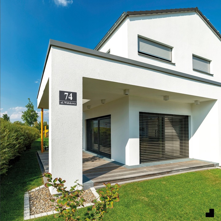 Nierdzewny Numer Na Dom Tabliczka Adresowa z Numerem Domu 32x21 cm Antracyt