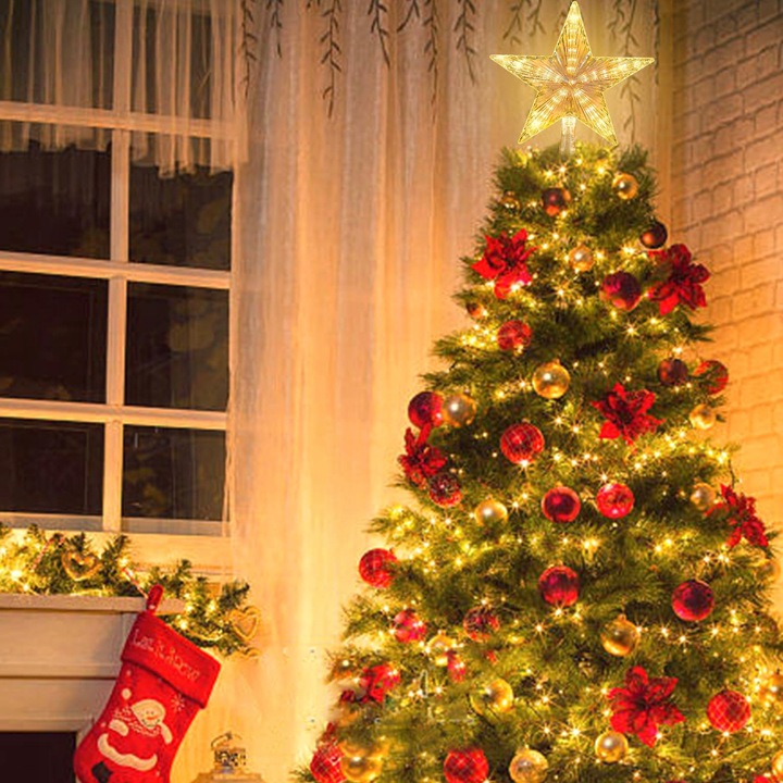 2SZT CZUBEK CHOINKOWY NA BOŻE NARODZENIE CZUBEK NA CHOINKĘ Z 31 DIODAMI LED