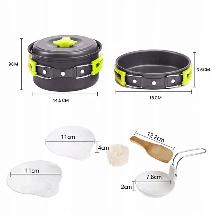 ZESTAW NACZYŃ ZEWNĘTRZNYCH ZESTAW DO PRZYPRAW KEMPINGOWYCH ZASTAWA OBIADOWA