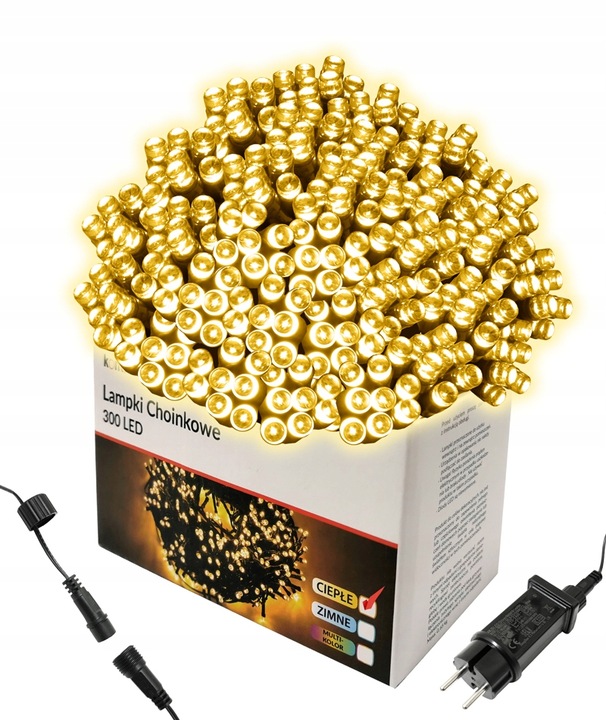 LAMPKI CHOINKOWE 500 LED ZEWNĘTRZNE WEWNĘTRZNE ŚWIATEŁKA IP44 CIEPŁA