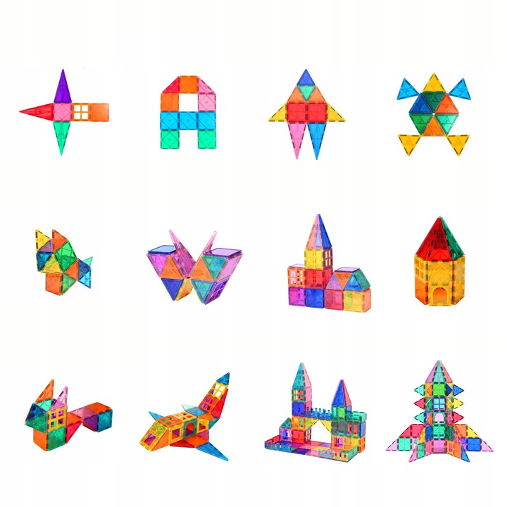 KLOCKI MAGNETYCZNE KAFELKI ZESTAW XXL 100 EL PICASSO RAINBOW MAGNETIC TILES