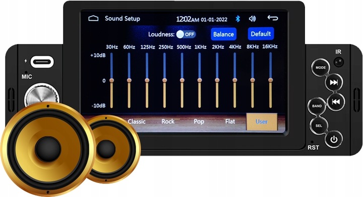 RADIO SAMOCHODOWE 1DIN BLUETOOTH 5" EKRAN DOTYK APPLE CARPLAY ANDROID AUTO