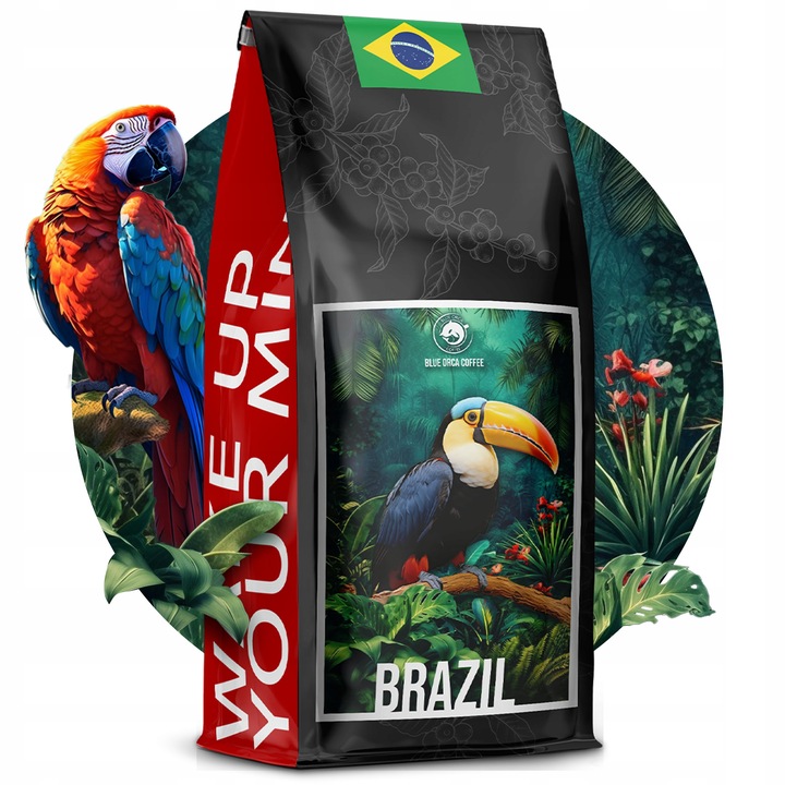 KAWA ZIARNISTA 2x1kg ŚWIEŻO PALONA BRAZIL+KOLUMBIA - 100% ARABICA-BLUE ORCA