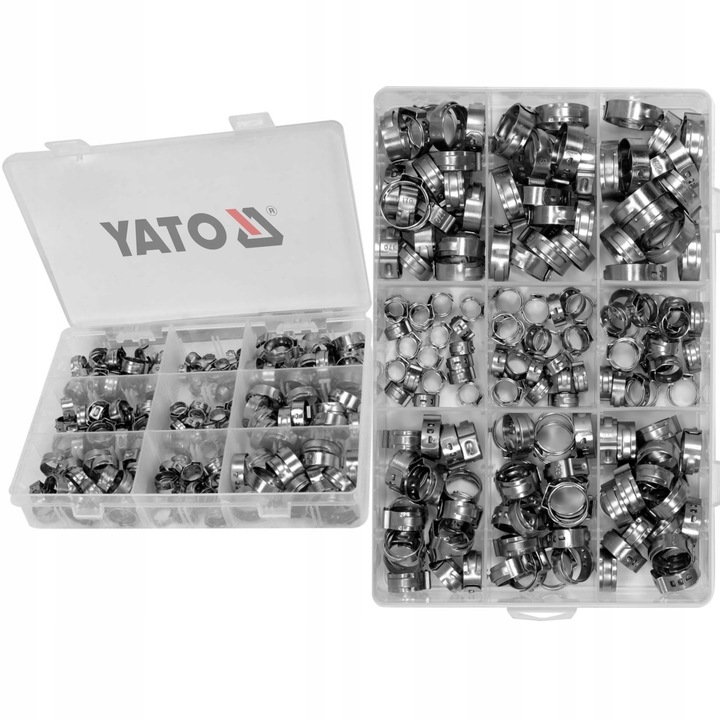 YATO ZESTAW OBEJM ZACISKOWYCH Z UCHEM 170 SZTUK STAL NIERDZEWNA YT-067842