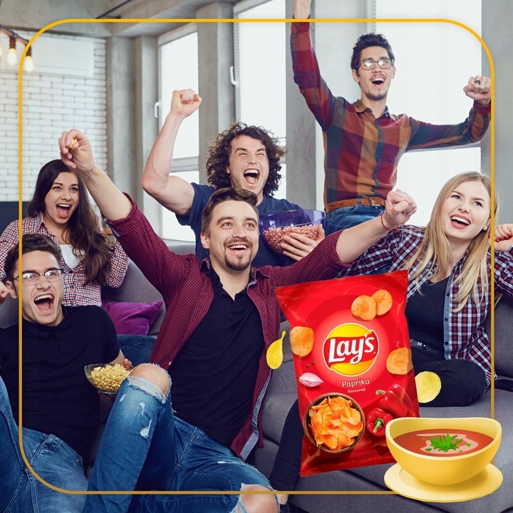 Pakiet 3szt LAYS Chipsy Papryka 130g