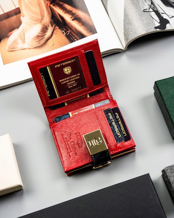 PETERSON duży portfel damski pojemny poziomy portmonetka skóra eko