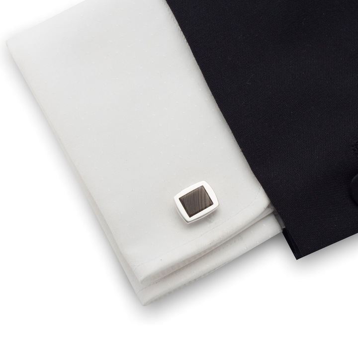 Prezent Spinki do mankietów z krzemieniem | Srebro