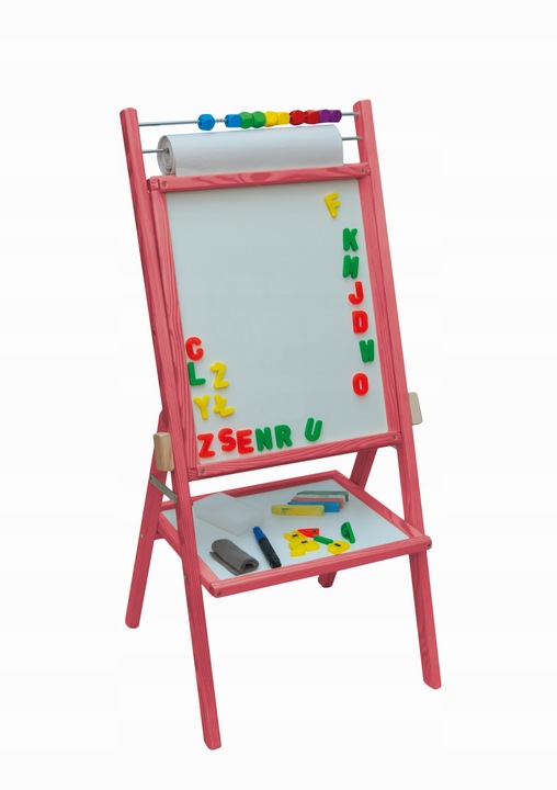 Obrotowa Tablica Magnetyczna 4w1 + Papier Pink