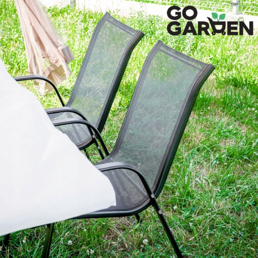 KRZESŁO OGRODOWE METALOWE TARASOWE BALKONOWE FOTEL TARAS BALKON SZARE 4 SZT
