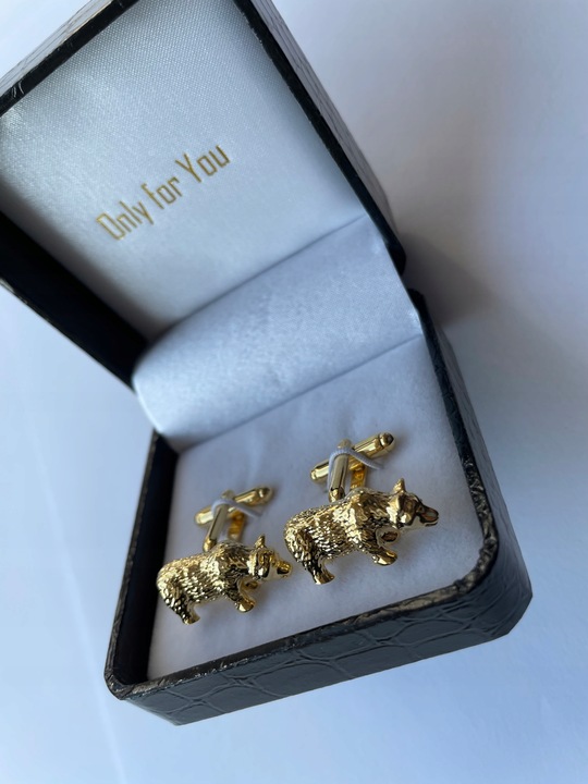 Spinki do mankietów dla myśliwego Głowa Jelenia Jeleń z Porożem + Pudełko