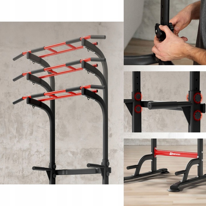 Stabilny drążek stacjonarny regulowany poręcz uchwyty do dipów do treningów