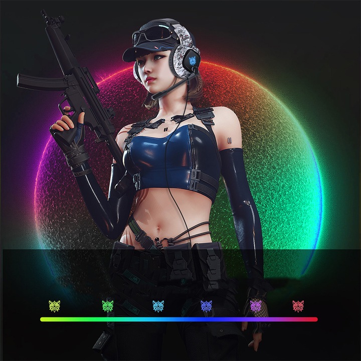 ONIKUMA K19 CAMO SŁUCHAWKI GAMINGOWE NAUSZNE PRZEWODOWE Z MIKROFONEM RGB