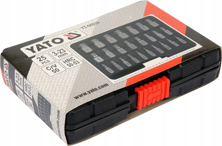 YATO ZESTAW 25 WYKRĘTAKÓW DO USZKODZONYCH ŚRUB WEWNĘTRZNYCH HEX TORX SPLINE