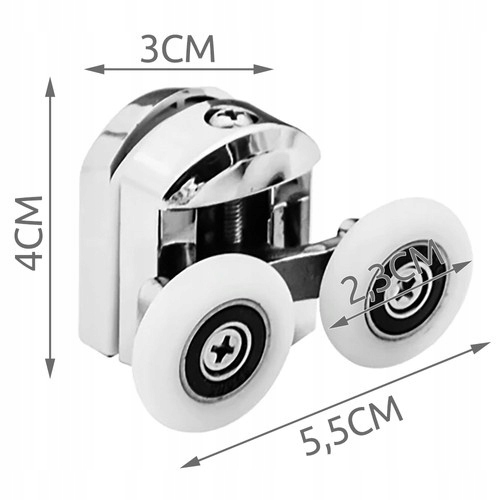 ROLKI DO KABINY PRYSZNICOWEJ KÓŁKA KOMPLET ROLEK KABIN PRYSZNICOWYCH CHROM