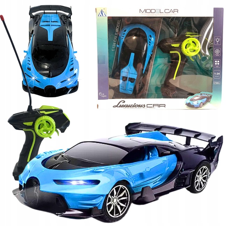 SAMOCHÓD ZDALNIE STEROWANY Super Auto RC Pilot BUGATTI 1:24 Światła LED N