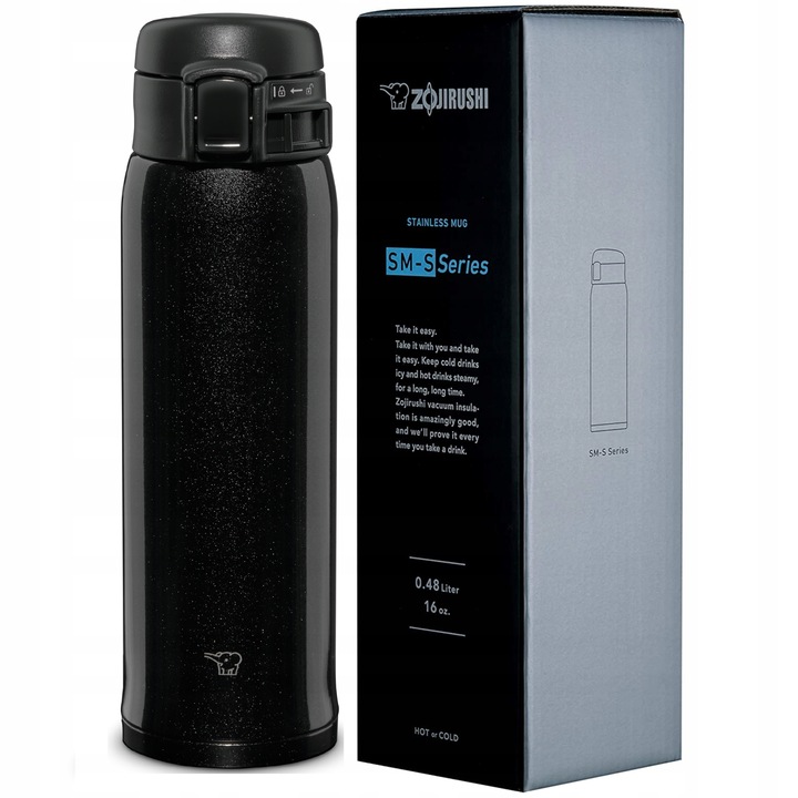 Kubek Termiczny na kawe Zojirushi 480ml Termos próżniowy SM-SR48E-BC Czarny